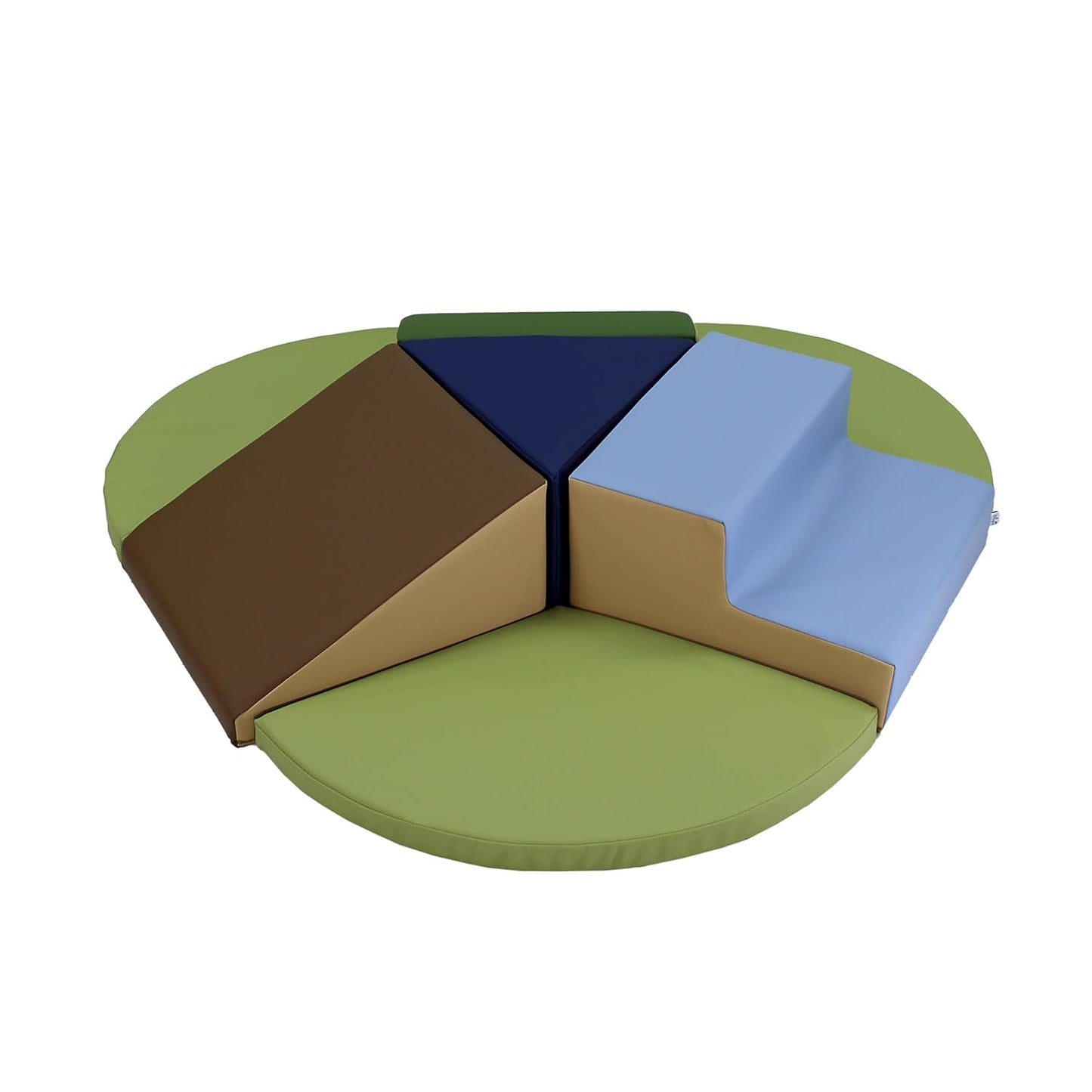 Factory Direct Partners 13800-ET SoftScape Toddler Playtime Junction 360 Climber Plus Side Pads, Indoor Active Play Structure for Toddlers and Kids; Safe Soft Foam (7-Piece) - Earthtone