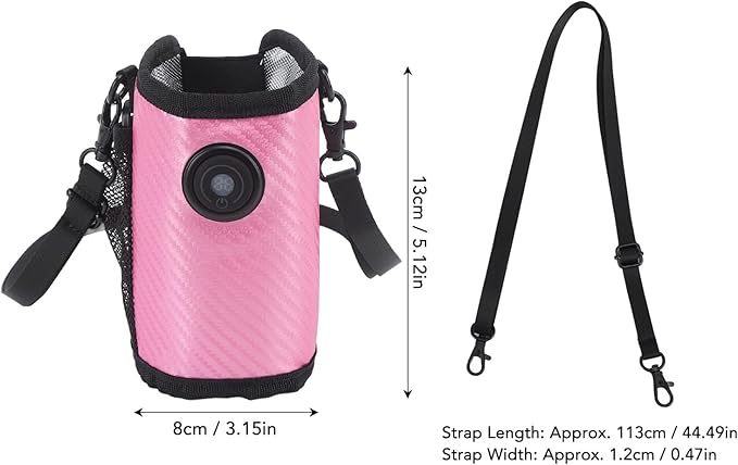 SIXRUN Baby Milk Bottle Warmer Bag, Portable Baby Bottle Heater with 23 Levels of Temperature Control (Rose Red)