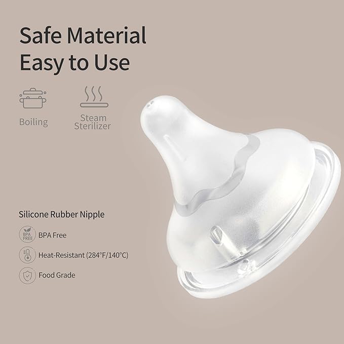 Pigeon Silicone Nipple (Stage 4) with Latch-On Line, Nurture & Nest, Natural Feel, 6+ Months, 3 Counts