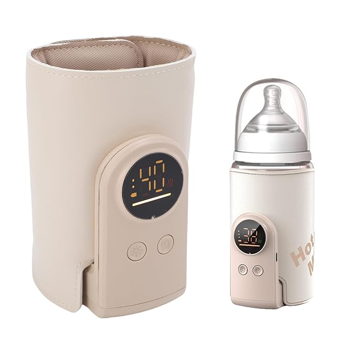 Cordless Baby Bottle Warmer, Portable Fast Baby Milk Warmer Breastmilk Warmer with Intelligent Temperature Adjustment for Home Travel Nighttime Feedings