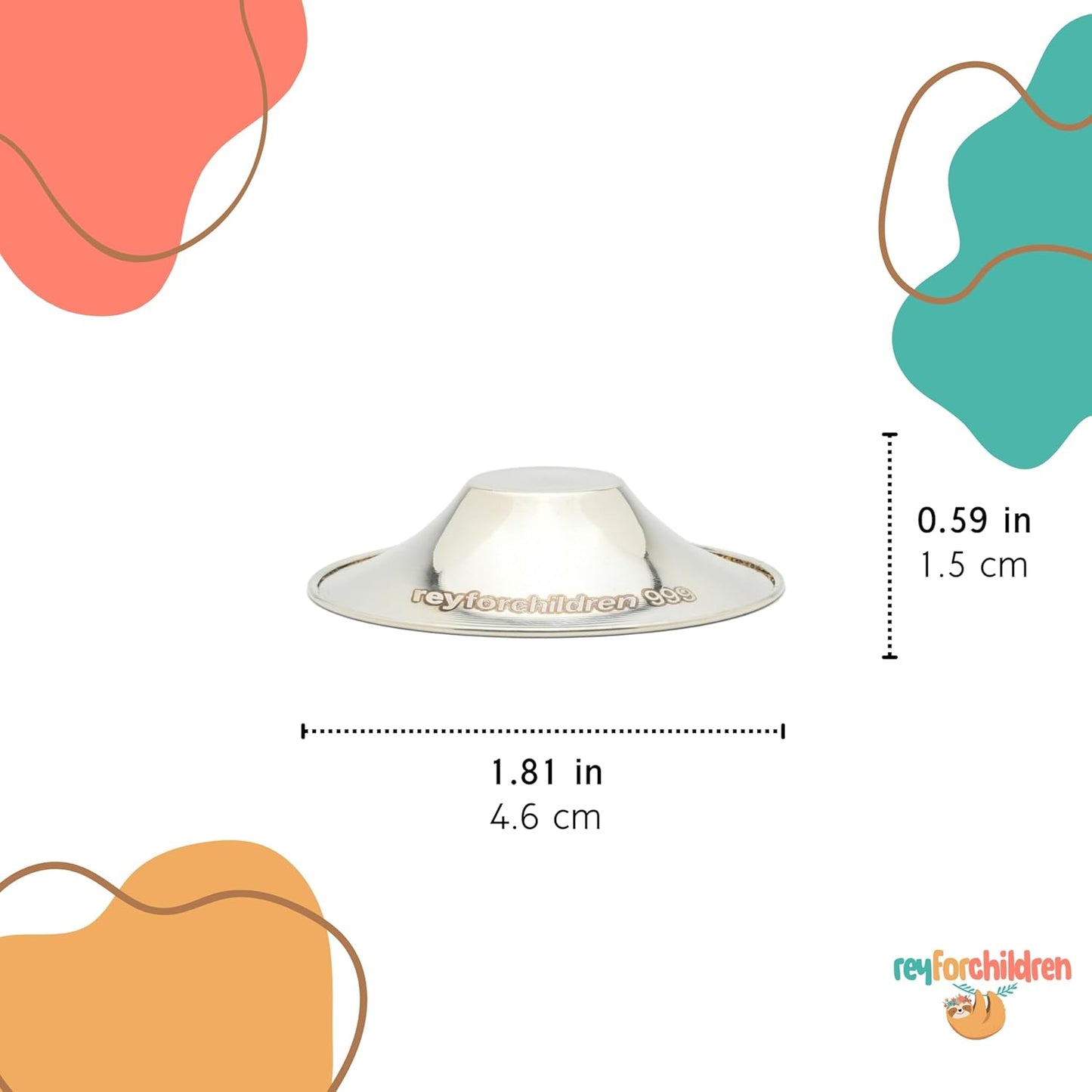 RFC Silver Nursing Cups - 999 Silver Nursing Pad - Nipple Shield Kit for Nursing Newborn - Breastfeeding Essentials - Nipple Cover Breastfeeding - With Silicone Ring & Cleaning Scotch & Case (REGULAR)