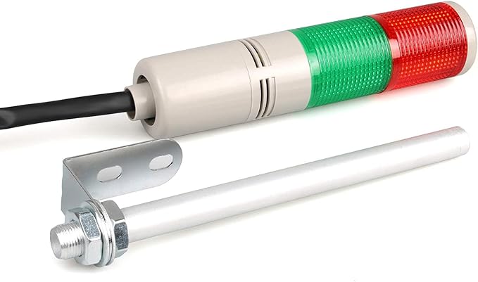 12V LED Tower Stack Lights, Industrial Warning Signal Lights Tower Lamps, Facility Safety Signal Indicator, LED Andon Light (DC 12V/2 Layers/No Sound)