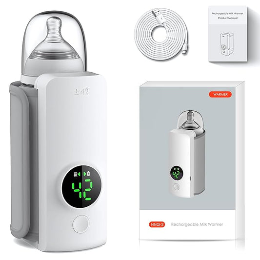 Portable Bottle Warmer for Milk, Electric Bottle Warmer for Breastmilk, 6000mAh Travel Bottle Warmer, Cordless Portable Bottle Warmer for Travel, Bottle Warmer on The Go