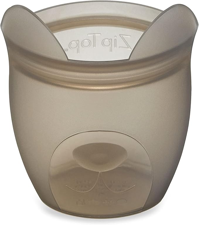 Zip Top Reusable 100% Silicone Baby + Kid Snack Containers- The only containers That Stand up, Stay Open and Zip Shut! No Lids! Made in The USA - Full Set of 4