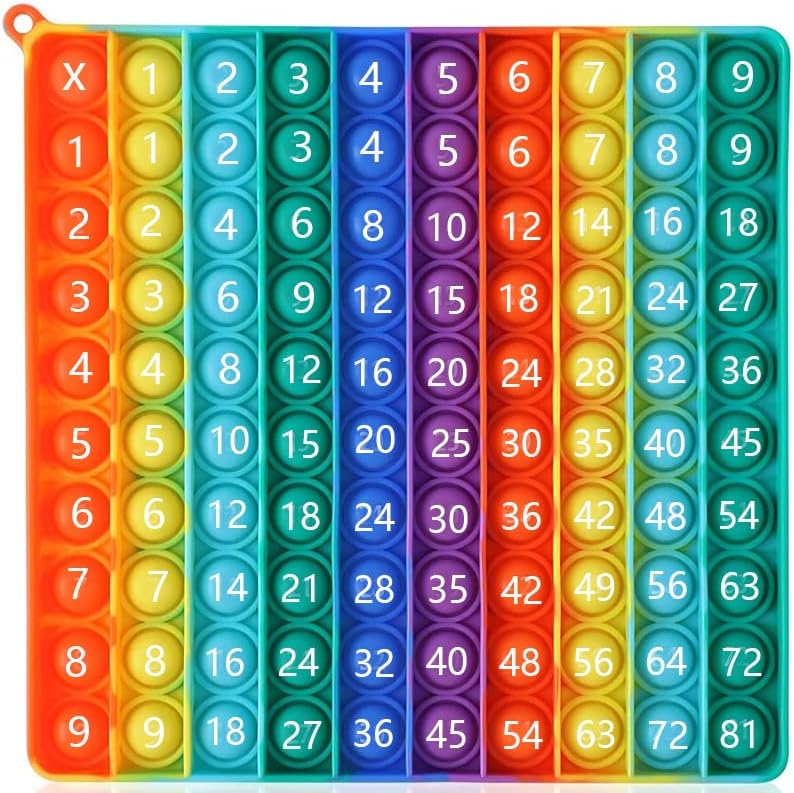 9x9 Multiplication Table Game Toy, Push Pop Bubble Mathematical Operations, Mental Arithmetic and Fidget Sensory Toy.Stress Reliever Anxiety ,Multiplication Toy