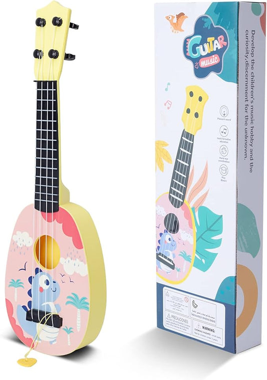YOLOPLUS+ 17 Inch Toddler Ukulele Guitar Toy 4 Strings Mini Guitar for Kids - Children Musical Instruments Educational Learning Toy (17 inch Pink Color)