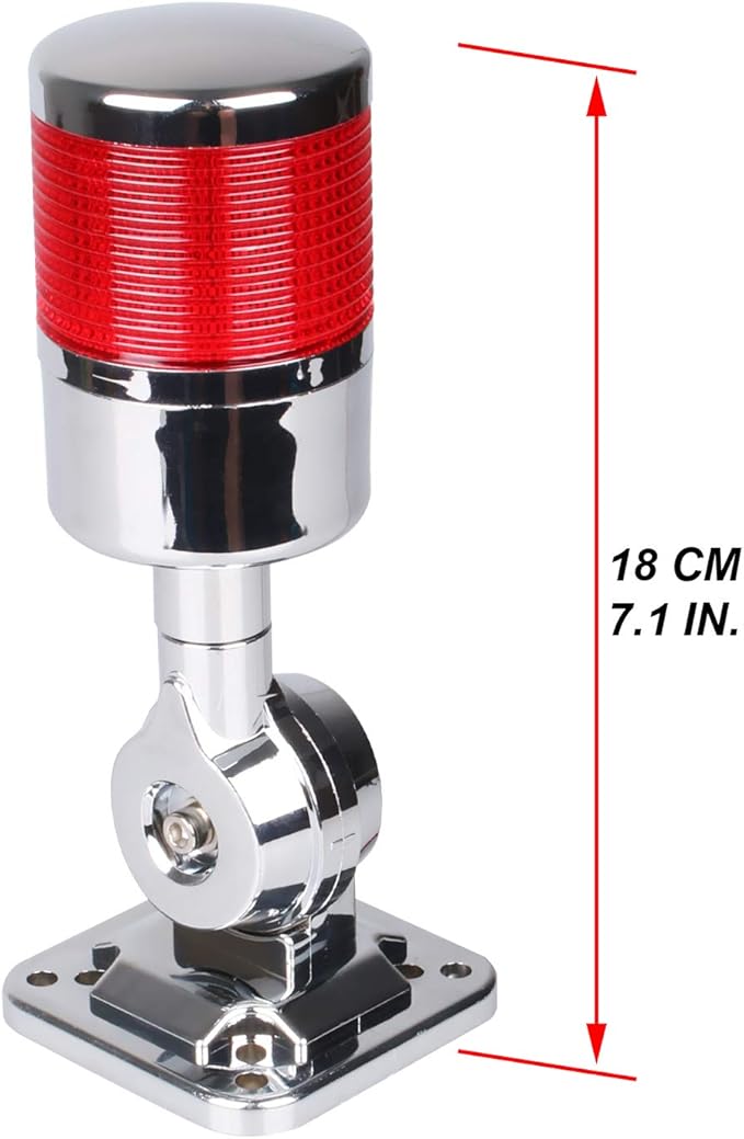 12-24V LED Stack Tower Lights, Industrial Warning Lights, Andon Lights, Column Signal Tower Indicator Lamp Beacon, Continuous/Flashing Light Switchable, 1 Layer (with Buzzer)