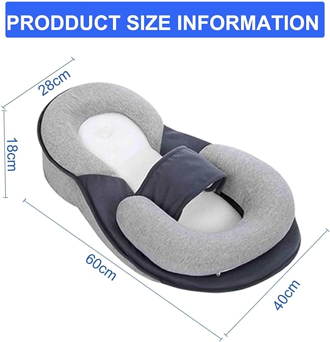 Baby Wedge Pillow for Newborn, Baby Lounger Pillow, Acid Reflux Breastfeeding Pillow for Reducing Spit-Up, with Safety Strap