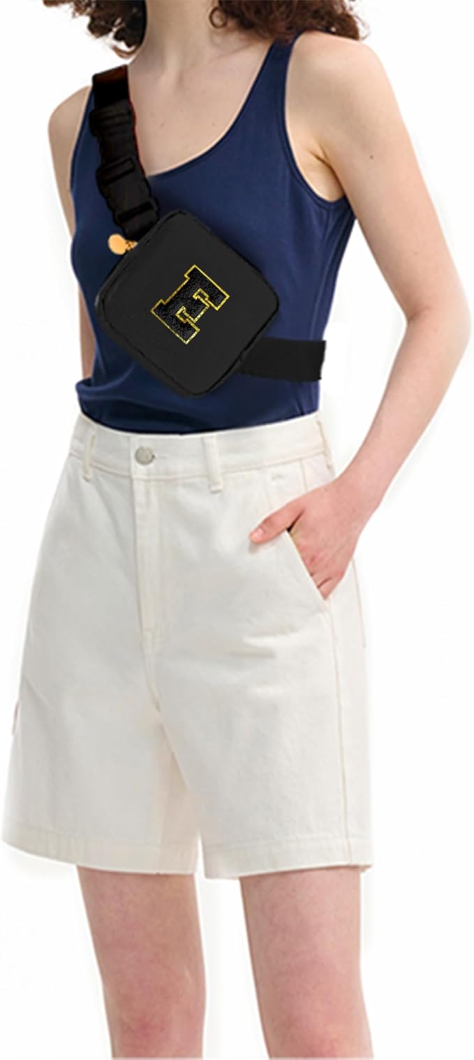 Party Favors Bags for Kids 4-8, Mini Fanny Pack Cute Crossbody Bags for Girls - Black