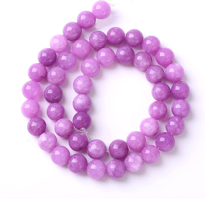 10MM 38PCS Purple Lepidolite Mica Stone Loose Beads for Jewelry Making DIY Bracelet Necklace
