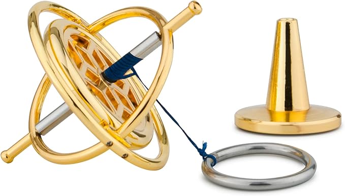 DjuiinoStar Premium Gyroscope: Sturdy&Durable, Pass 2nd Floor Drop Test, Long Spin Time (Play Tricks at Ease, Use Ball Bearings), Educational Physics Anti-Gravity Toy DG-5G