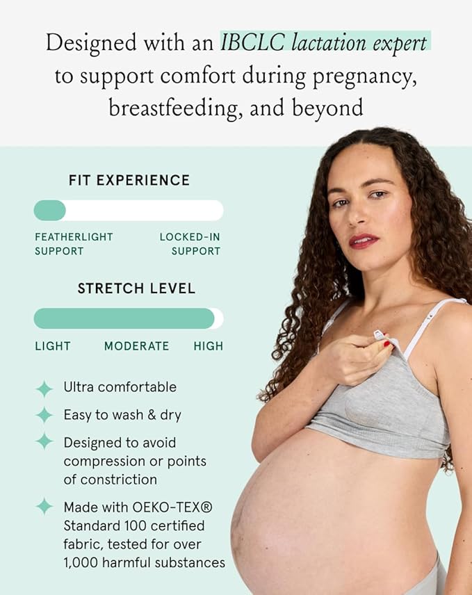 Bodily Everything Bra for Pregnancy, Nursing & Breastfeeding, Soft, Stretchy, Maternity & Sleep Bra with Nursing Access