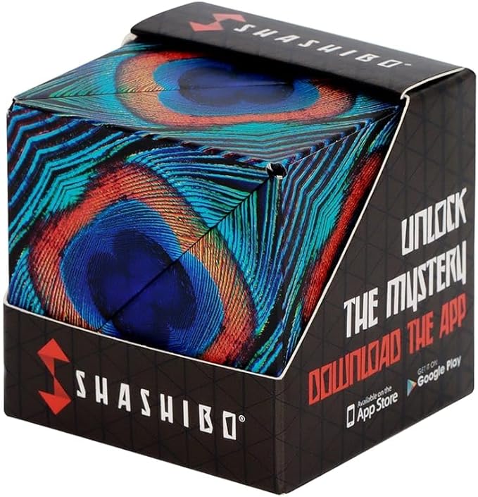 Shashibo Shape Shifting Box - Award-Winning Fidget Toy w/ 36 Rare Earth Magnets - Fidget Cube Transforms Into Over 70 Shapes, Sensory Toy Gift for Kids, Teens, and Adults (Wings)