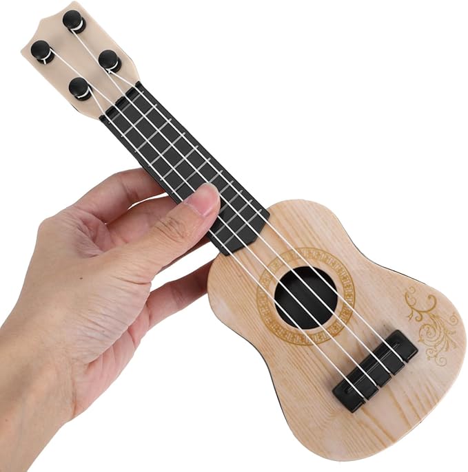 Kisangel 1pc Wooden Kids Ukulele Toy Toddler Guitar Classical Instrument Ukulele Musical Toy for Preschool Children (Beige)