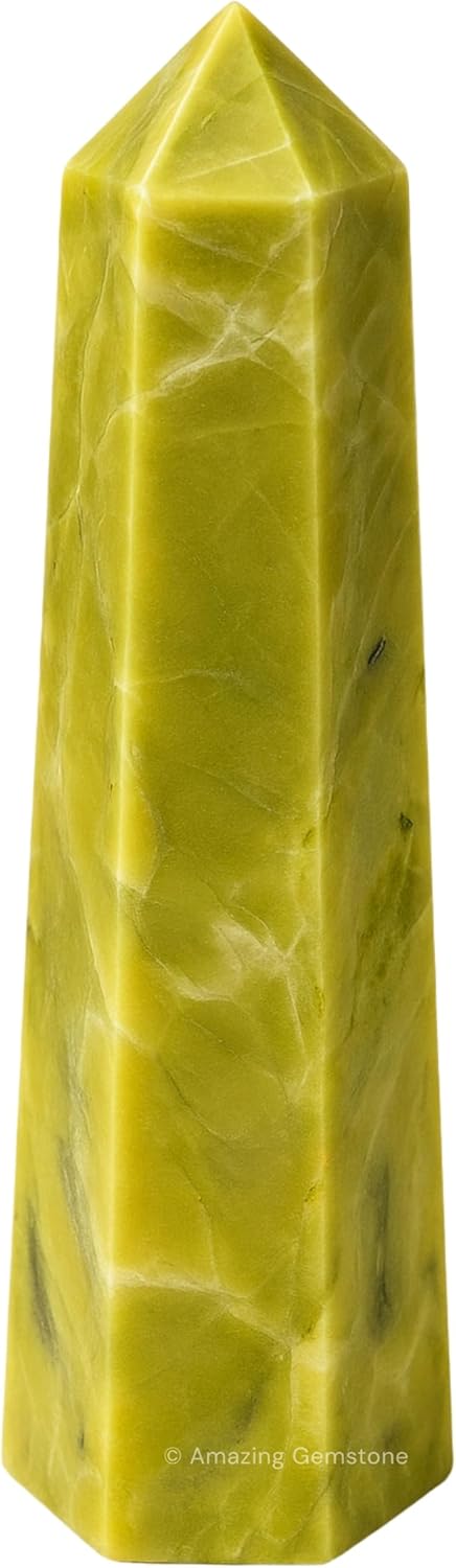 Amazing Gemstone Serpentine Crystal Towers - Natural Healing Crystal Point Obelisk for Reiki Healing and Crystal Grid (3 Inch)