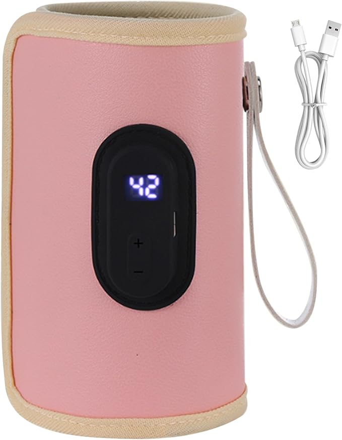 Portable Baby Bottle Warmer Portable Bottle Warmer 18W Quick Heating Baby Bottle Warmer Temperature Adjustable USB Baby Bottle Heater for Home Family Style 2