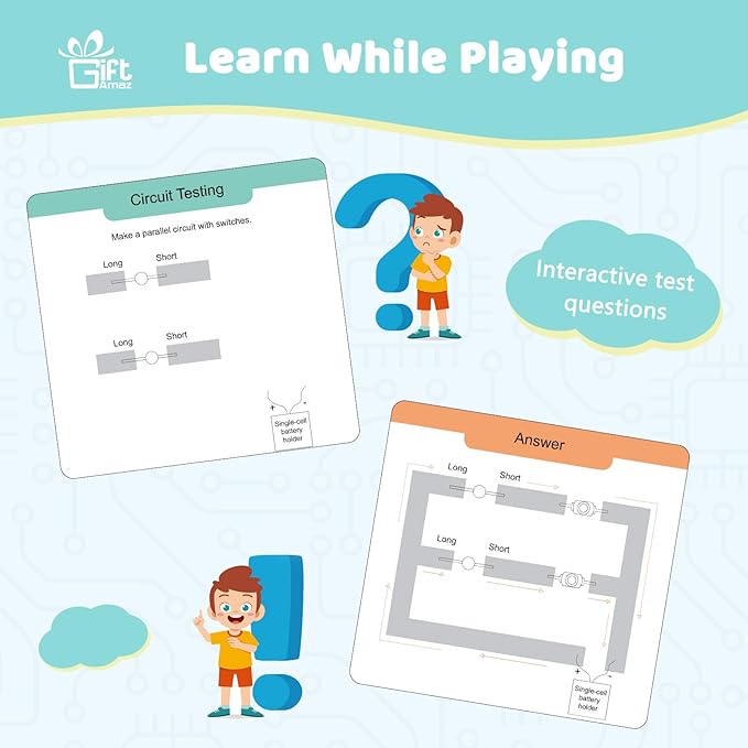 Paper Circuits Kit for Kids, STEM Electric Circuit Kit, Child-Friendly Paper Circuit Board, Led Light Diodes, Copper Foil Tape, Educational STEM Toys Science Experiments Kit for Kids 8-12