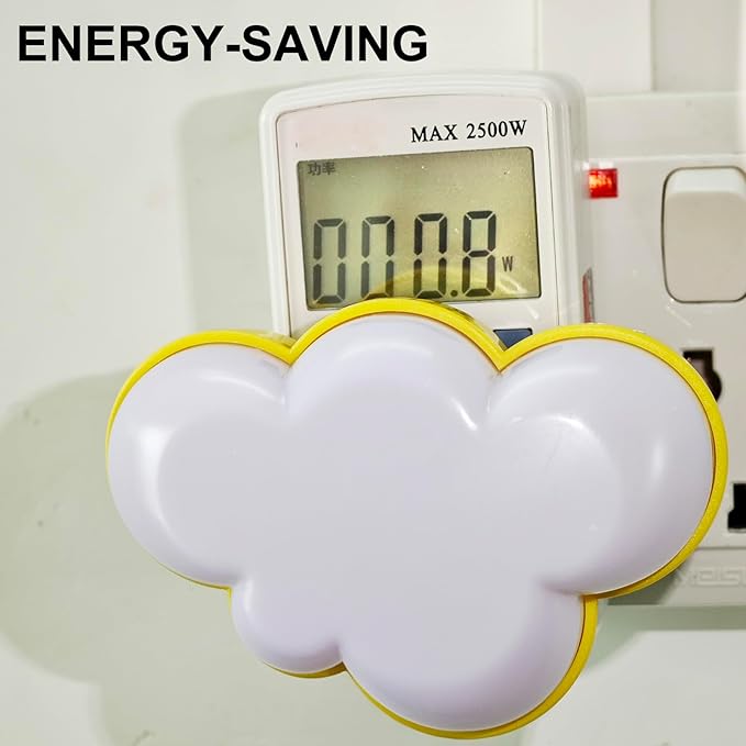 AUSAYE LED Night Light Plug in Lamp Light Sensor Cloud Night Light Energy-Saving Pretty Night Lights for Adults Kids NightLight White