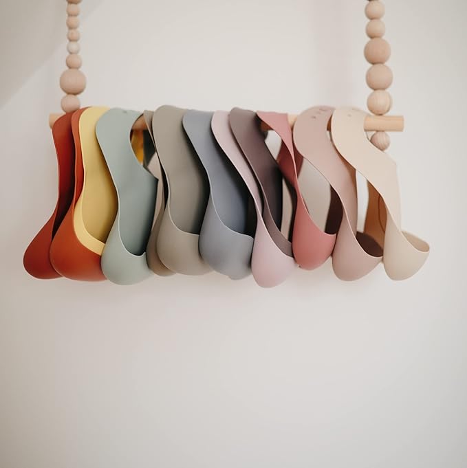 mushie Silicone Baby Bib | Adjustable Fit Waterproof Bibs (Blush)