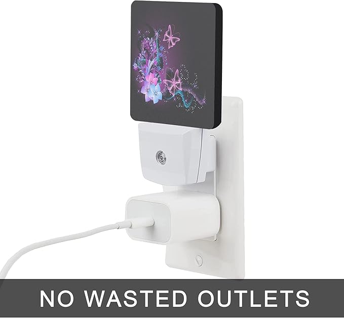 Butterfly Night Light,Fantasy Butterflies Fairy Plug in Night Lights 0.5W Sleep Friendly for Boys Girls Led Night Light Dusk to Dawn Sensor Nightlight for Stairway/Hallway/Bedroom