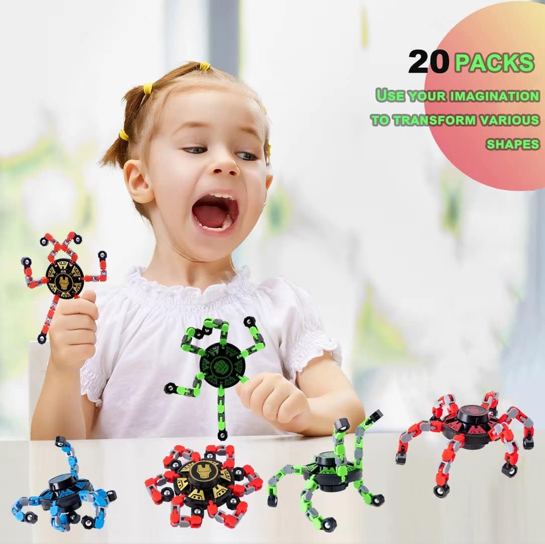 Transformable Chain Robot Toy (8 Pack Unicorn Transformable Chain Robot Toy)