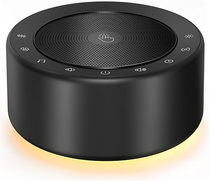 Nursery Lamp with Sound Machine, Mood Lighting, 7 Colors Night Light, 30 Soothing Sounds, White Noises for Baby, Adults. Timer, Plug in, Memory Function, Touch Control