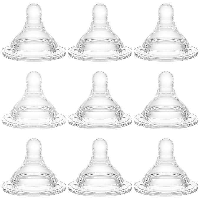 Bottle Nipples Fast Flow Nipple Level 4, 9m+, Compatible with Wide-Neck Baby Bottle, 9 Count