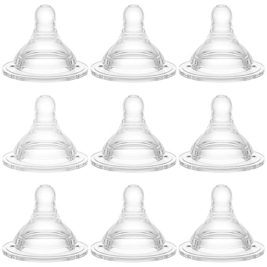 Bottle Nipples Fast Flow Nipple Level 4, 9m+, Compatible with Wide-Neck Baby Bottle, 9 Count