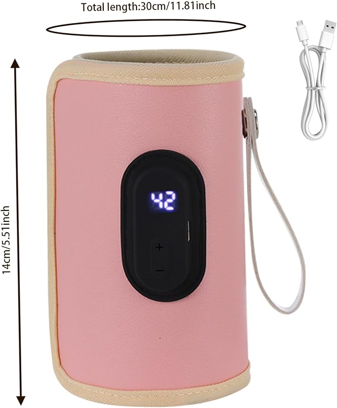 Portable Baby Bottle Warmer Portable Bottle Warmer 18W Quick Heating Baby Bottle Warmer Temperature Adjustable USB Baby Bottle Heater for Home Family Style 2