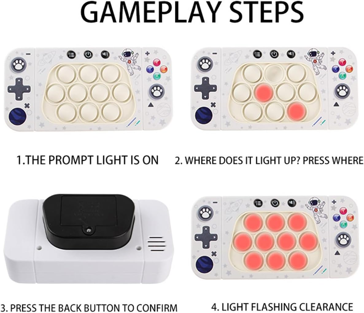 Puzzle Pop Light Up Game Fidget Travel Games/Travel Sensory Fidget Toys Popular Handheld Games for Teenagers Anti Anxiety Autism Relief Birthday Party Presents (Game Console-B)