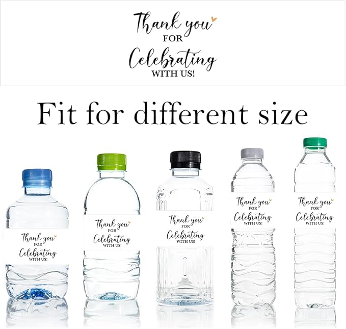 100PCS Wedding Water Bottle Labels Waterproof Greenery Floral Wraps Sticker for Water Bottle Baby Shower Bottle Label for Bridal Shower Party Thanks（White）