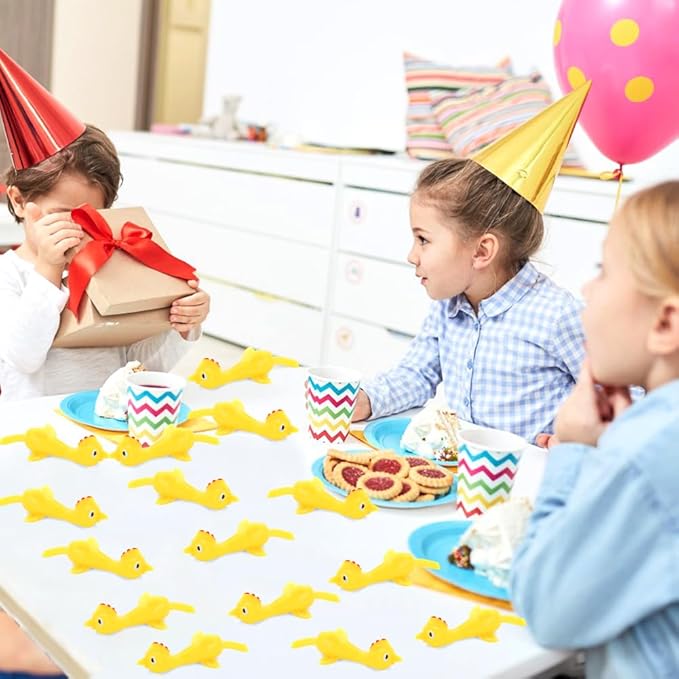 20 Pcs Slingshot Chicken Finger Toys Party Favors for Kids,Flying Sticky Rubber Chicken Fidget Toys for Boys Girls Birthday Halloween Gag Gift Goodie Bag Easter Basket Stuffers Valentines Xmas Gifts