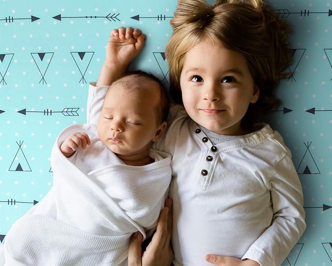 BROLEX Baby Fitted Crib Sheets: Kid Crib Sheets - Set of 2 for Toddler Standard Size Crib Mattress for Boys and Girls - Jersey Knit Crib Bed Sheets Arrow Owl