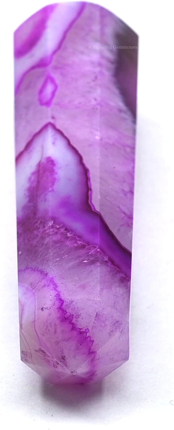Amazing Gemstone Pink Agate Crystal Towers - Natural Healing Crystal Point Obelisk for Reiki Healing and Crystal Grid (Pink Agate, 3 Inch)