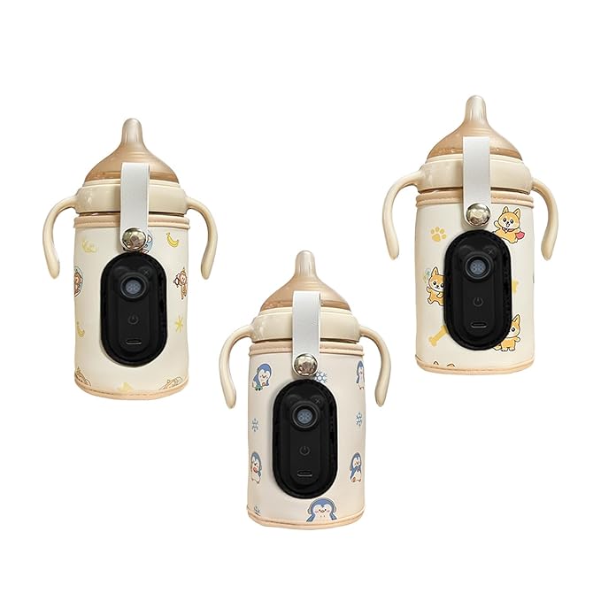Portable USB Baby Bottle Warmer with LCD Display Adjustable Temperature Baby Bottle Warmer Device for Travel & Home Use