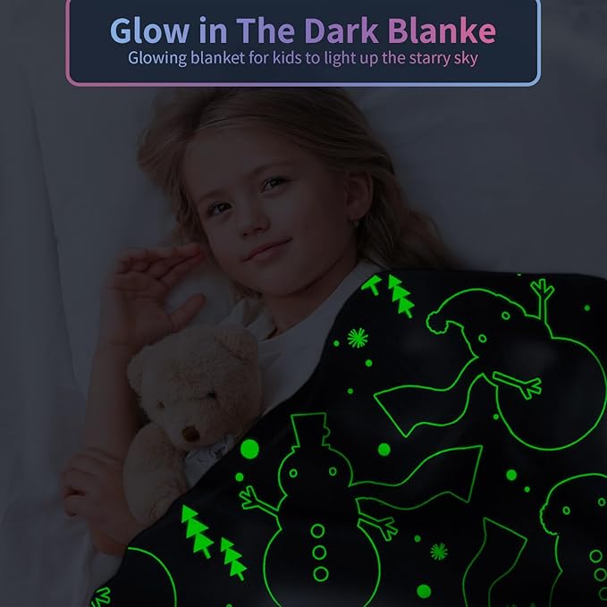 TEHALK Glow in The Dark Blankets for Kids - 50"x60" Personalized Baby & Toddler Blankets