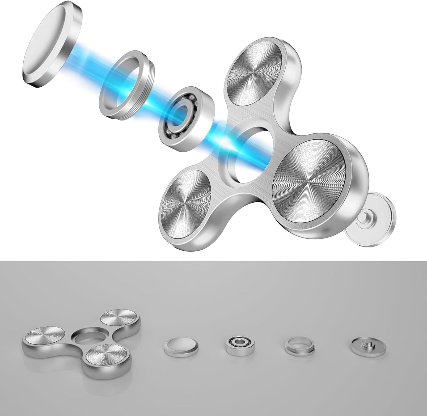 Fidget Spinners Toy, 3-8 Min Spins Time Stainless Steel Bearing Metal Fidget Spinner, EDC ADHD Stress Anxiety Relieves Fidgets Finger Toys, Novelty Toy for Kids and Adults