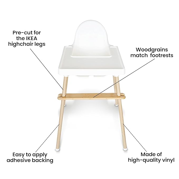 Nibble and Rest Highchair Decorative Leg Wraps, Bamboo Style, Highchair Accessories, Compatible with IKEA Antilop Highchair, Includes 4 Pre-Cut Adhesive Strips