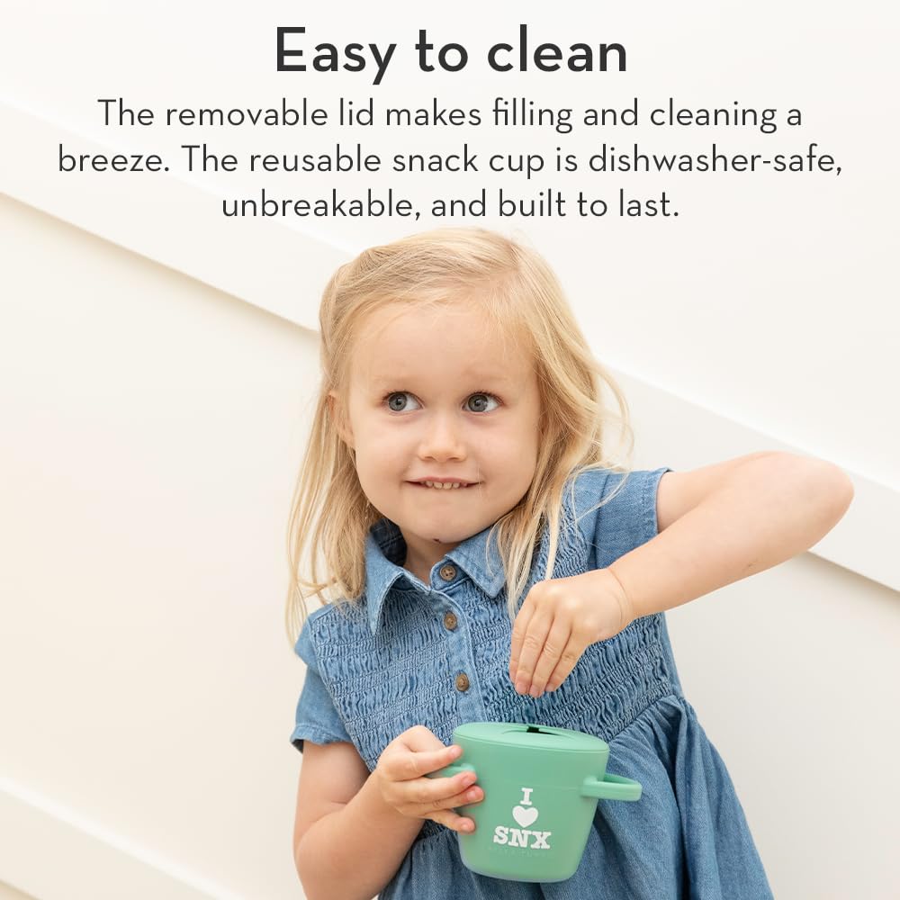 Snack Cups for Toddlers by Bella Tunno, Set of 2 Silicone Spill Proof Food Containers with Lids, Babies & Kids 6-12 Months, Mr. Happy & Cheerio Mate