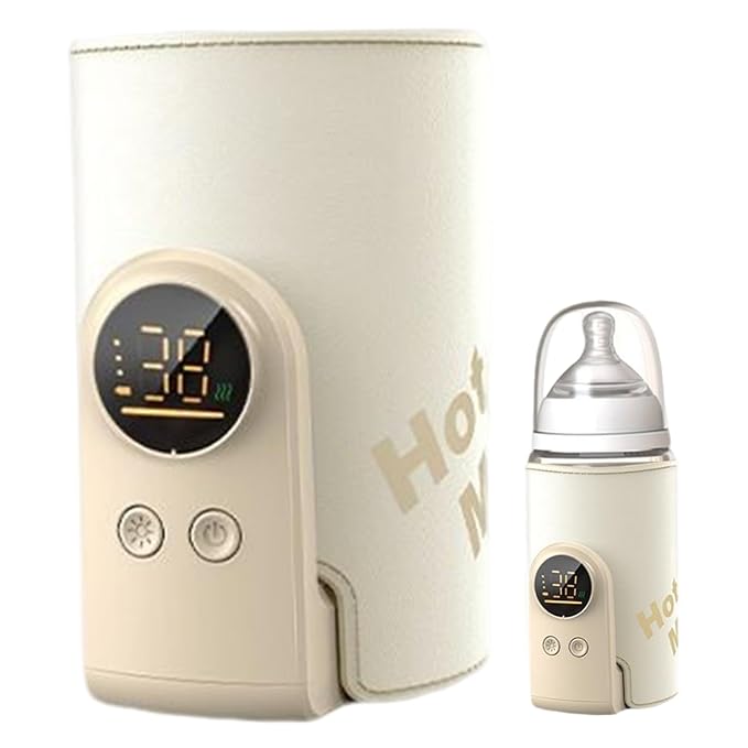 Bottle Warmer for Travel, Fast Heating & Precise Temperature Control Baby Bottle Warmer with LCD Display for Breast Milk/Formula