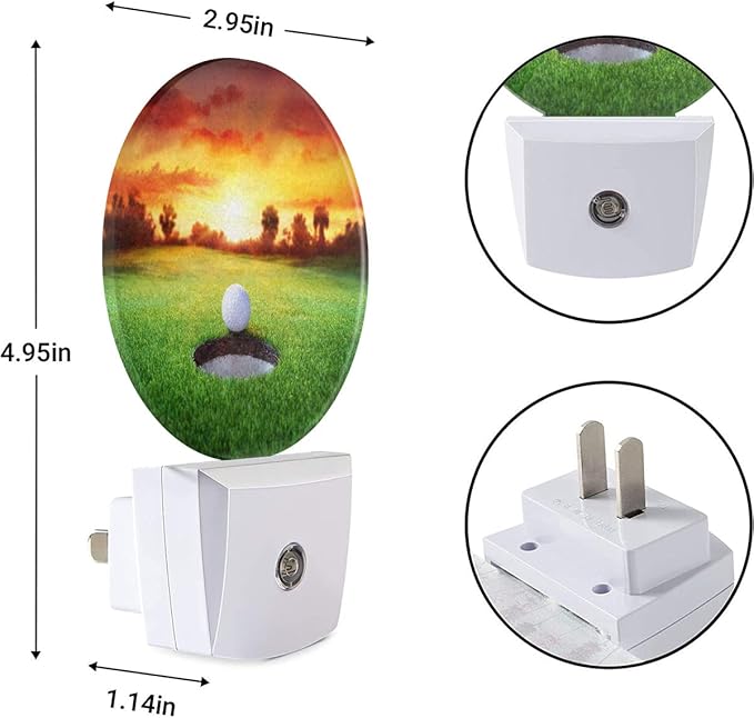 EKOBLA Golf Ball LED Night Light Golf Course Grassland Plug-in Nightlights Home Auto Sensor LED Dusk to Dawn Light for Bedroom Bathroom Kitchen Corridor