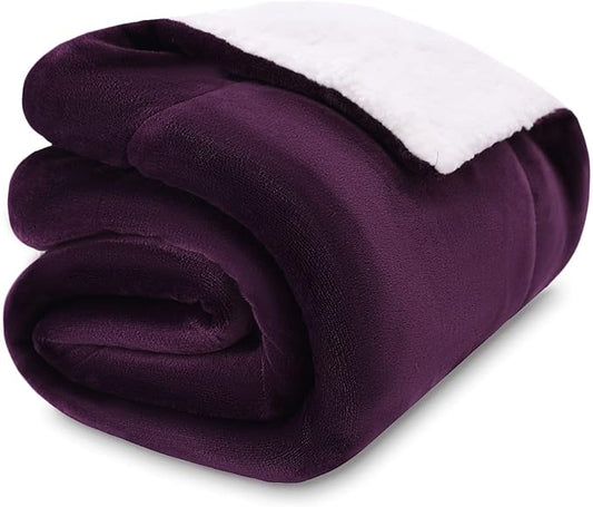 NANPIPER Baby Sherpa Blanket,Warm Toddler Throw Blanket,Soft Newborn Fleece Blanket for Winter (Purple,30x40 inches)