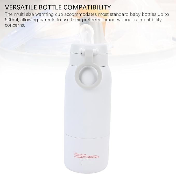 Fafeicy Portable Bottle Warmer, Cordless Baby Milk Warmer 500ML Travel Bottle Heater with 11000mAh Battery, for On The Go Use Heating Milk Anytime