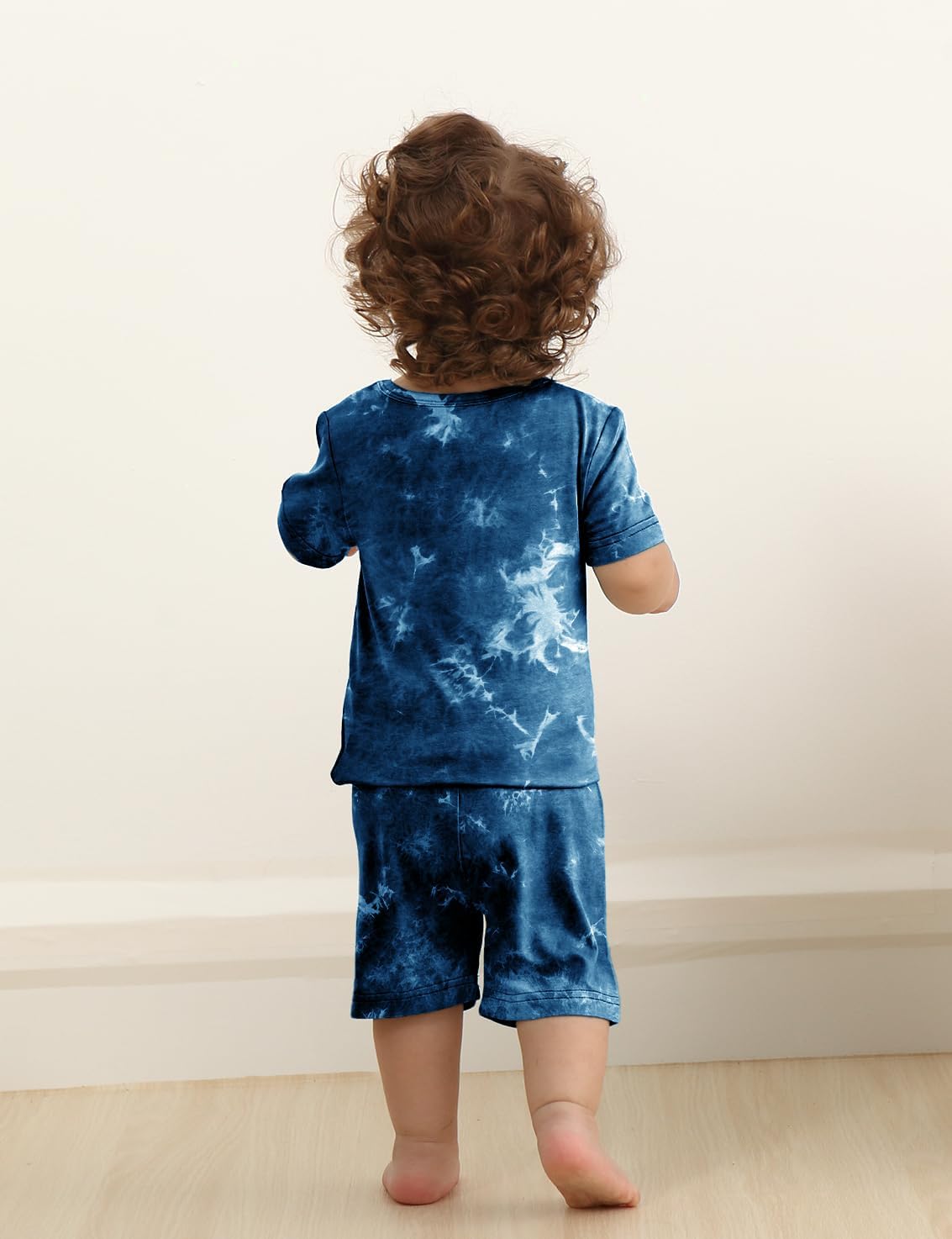 Jimonda Baby/Toddler Soft Sleepwear Short sleeve Kids Cool Pajama Outdoor 2-Piece Shirt&Shorts Casual sets Tie Dye PJ