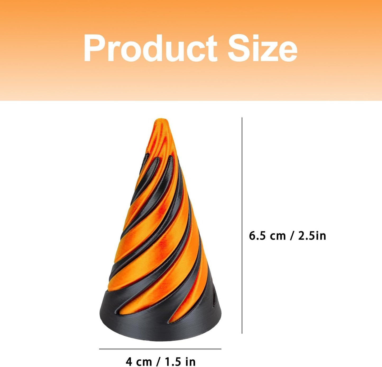 Impossible Cone [2 Packs], 3D Printed Spiral Cone Fidget Toy, Impossible Passthrough Pyramid for Stress and Anxiety Relaxing