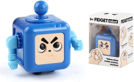 Fidget Robot Cube Fidget Toy, Magic Cube Stress and Anxiety Relief Toys, Fidgets Robot Cube Fidget Toy Cube Relaxing Hand-Held for Adults, Killing Time Cool Fidget Block for ADD/ADHD/OCD (Blue)