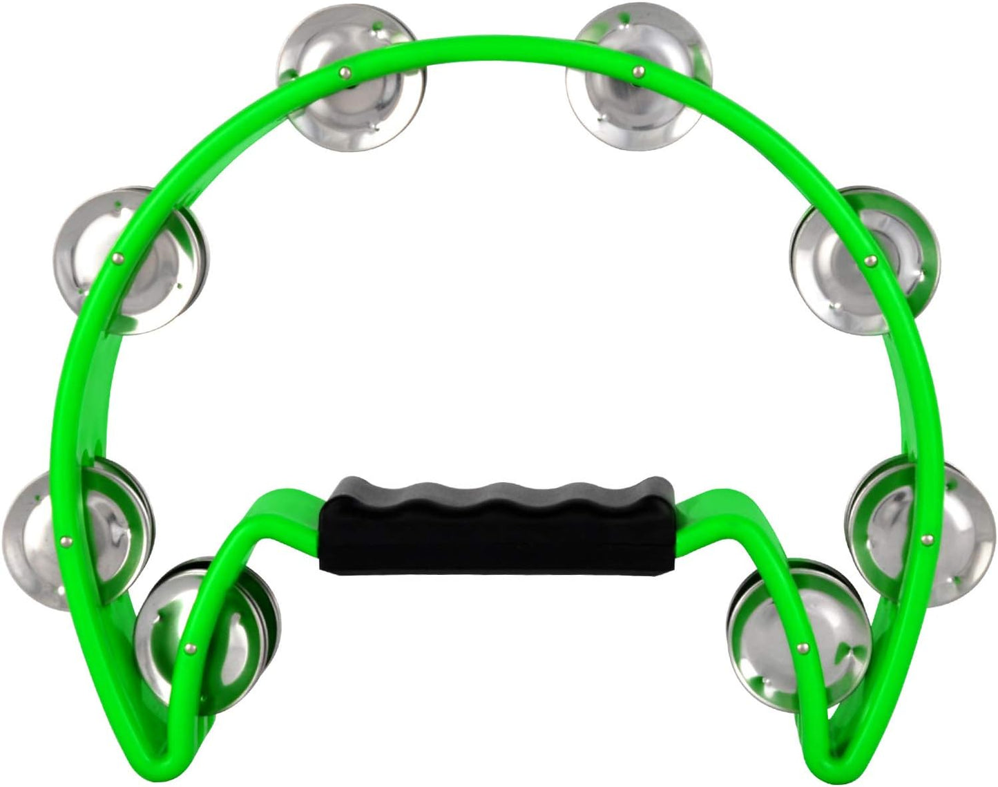 EastRock Tambourine,Metal Jingles Hand Held Percussion-Half Moon Tambourine for Kids, Adults, KTV, Party GREEN