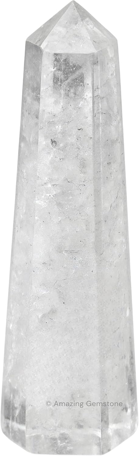 Amazing Gemstone Clear Quartz Crystal Towers - Natural Healing Crystal Point Obelisk for Reiki Healing and Crystal Grid (3 Inch)