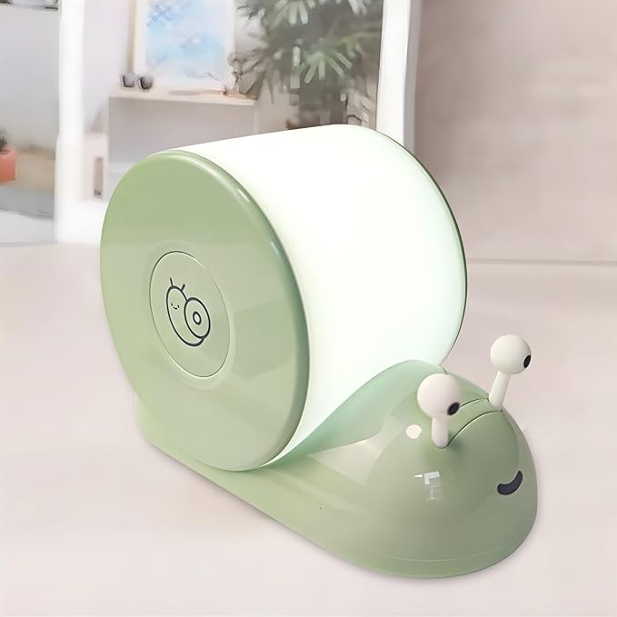 Cute Snail Night Light | Magnetic Base Dimmable Bedside Lamp | 800mAh Long-Lasting Soft Light|USB Rechargeable Timer Safe Portable LED Lamps|Breastfeeding Dorm Room Decor