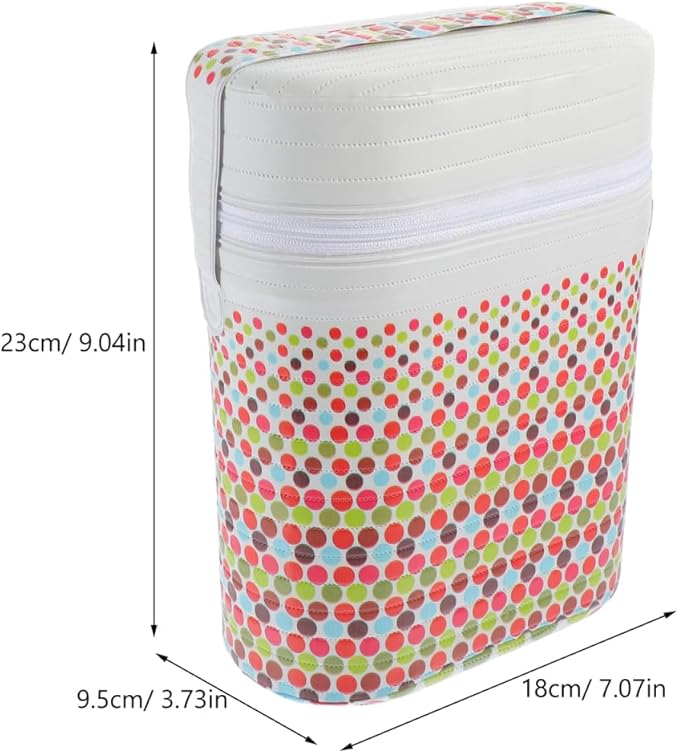 Portable Dual Compartment Insulated Water Warmer & Cooler Bag for Breastmilk, Travel Bottle Warmer with Cute Bear Design, 9.05 X 7.08 X 3.74 Inches, Pvc Material (random color)